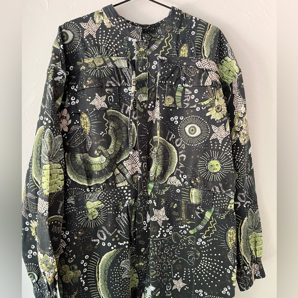 FARM Rio Black & Green Printed Long-Sleeve Jumpsuit - Picture 6 of 10